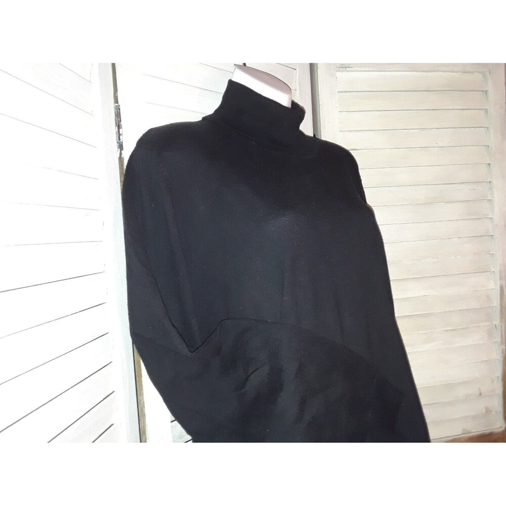 APT 9. Women's Turtleneck Size Large Cashmere Blend Black Pullover Sweater
